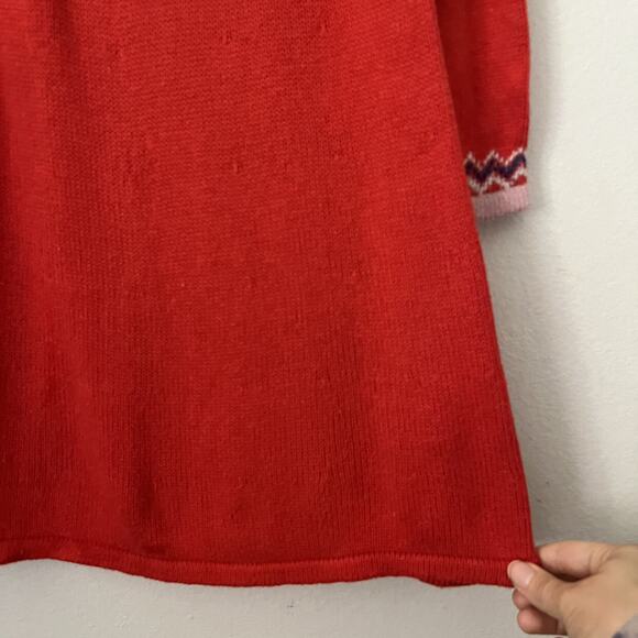 Mini Boden Snowman Knit Sweater Dress - Red - 5/6 - Picture 6 of 7